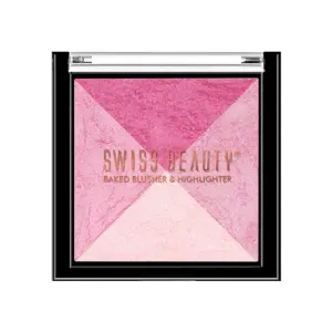Swiss Beauty Baked Shimmer Blusher And Highlighter Palette - 03